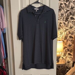Navy Striped Polo Shirt